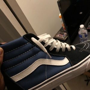 Sk8 Hi Black and Blue Vans